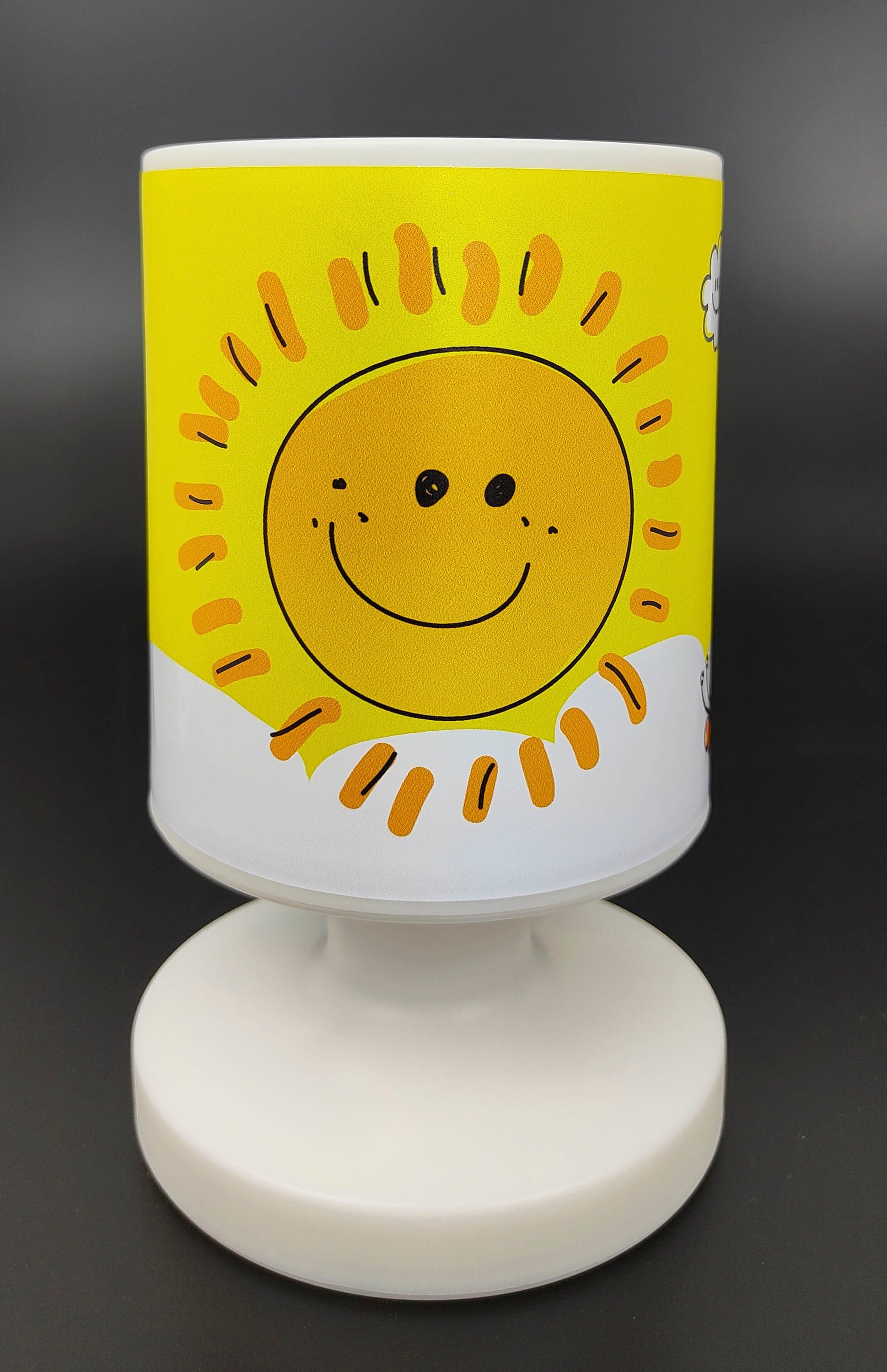NIERMANN LED Tischleuchte "Akku-Tischleuchte Sunny, Kinderlampe", bunt (weiß,multico), 1, Ø 13cm H: 20,5cm, 1 Stk., Leuchten, Treuer Begleiter auf Reisen, Kinderzimmer, LED Tischleuchte
