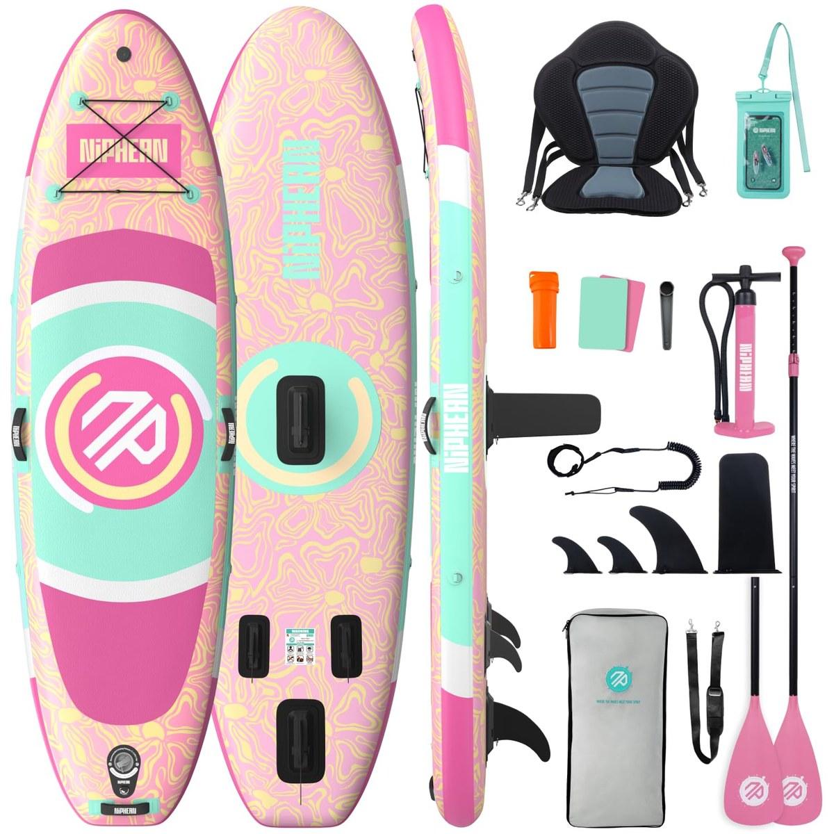 SUP-Board - Stand-Up-Paddleboard - Aufblasbar - Mit Sitzfläche - 305 x 83 x 15 cm - Leichtgewicht, 8 kg