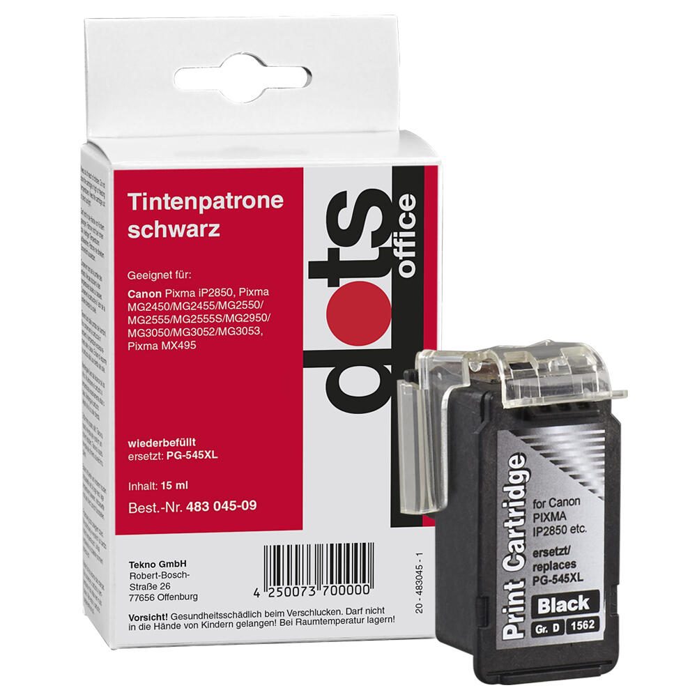 dots Druckerpatrone kompatibel zu Canon PG-545XL schwarz 1562,4001-DOTS
