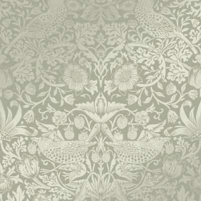 William Morris at Home William Morris Strawberry Thief Fibrous Sage Wallpaper