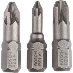 Bosch Schrauberbit-Set Extra-Hart, 3-teilig, PZ1, PZ2, PZ3 - 2607001753
