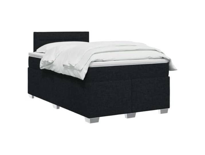 PUGYNBK Boxspringbett, 120 x 190 cm, mit Matratze und LED-Licht Verstellbares Kopfteil, mittlere Festigkeit, technischer Holzrahmen, USB
