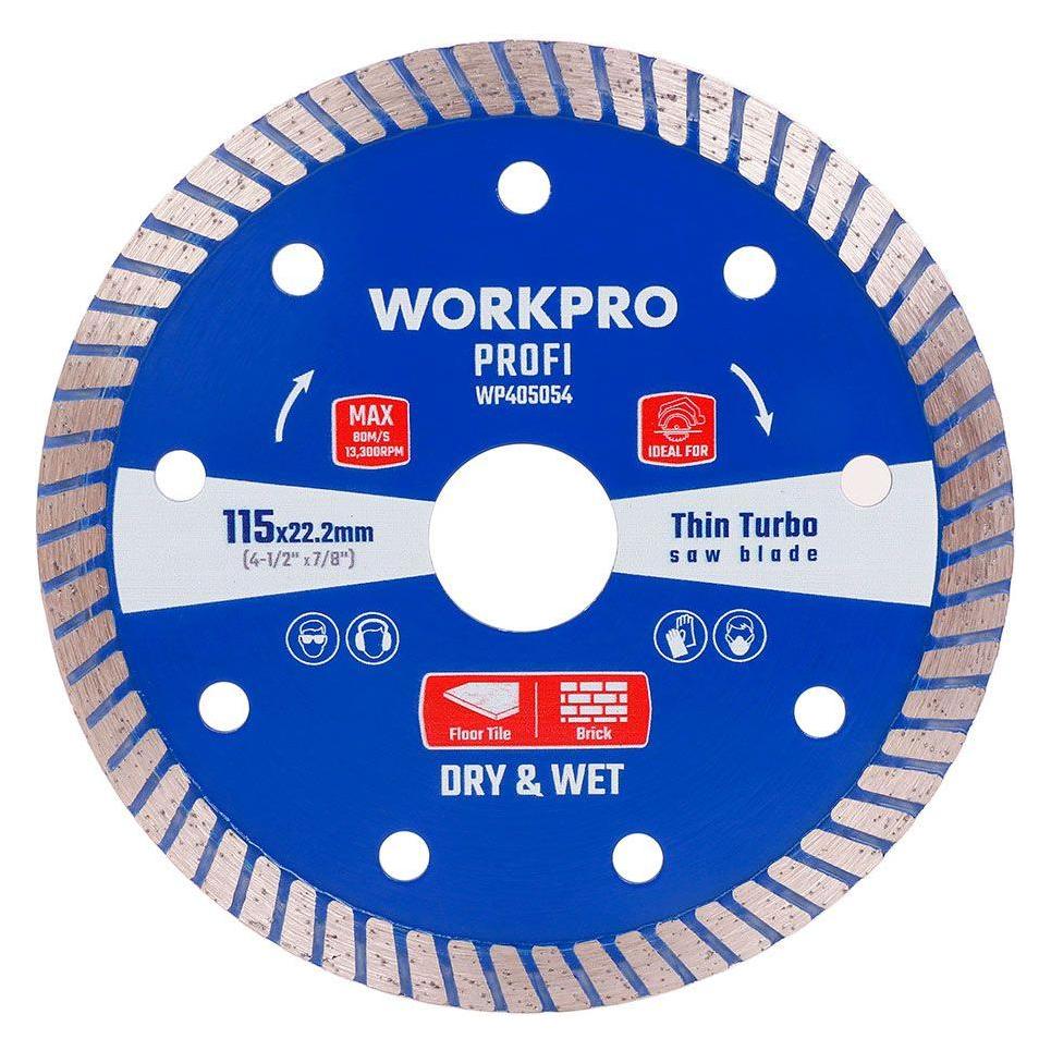Workpro Ultrathin turbo diamond blade, profi, ø115 x 10 x 22.2 mm (66299694)