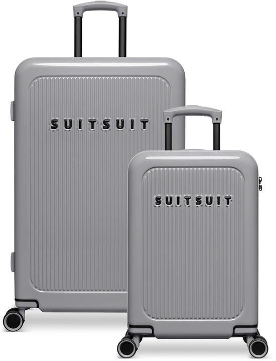 SUITSUIT Caretta Hardcase Koffer Duo Set 55/76 cm, 119 l, 4-Zoll, Cijferslot, USB-Port, Titan Grey
