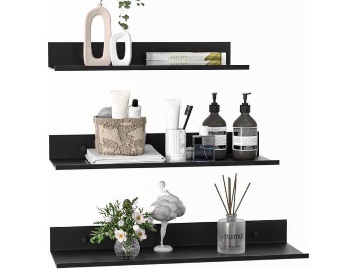 Etagere Murale Sans Percage Lot De 3 Moderne Tablette Flottante[BI64]