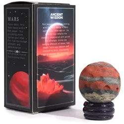 Red Jasper Planet on a Sola Goldstone Stand - 40mm  (30x15mm stand)