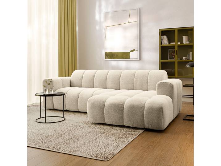 Masseno Ecksofa TISI Moderne Sofa für Wohnzimmer - Creme, ARAGON 02