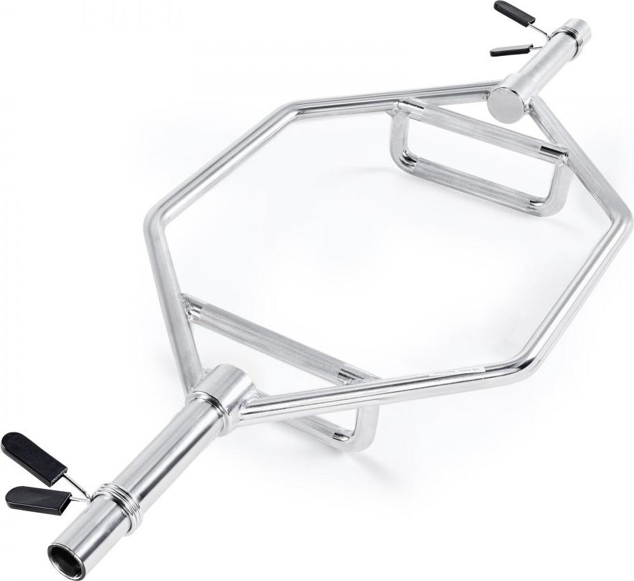 Hexagon Trap Bar Hantelstange Langhantel 50mm - 360 kg Belastbarkeit - Silber - für Gewichtheben & Krafttraining - Fitnessgerät für Heimstudio - Kniebeugen, Kreuzheben, Schulterdrücken
