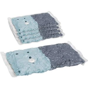 Wenko Vakuumbeutel 52631100, Reise-Set mit Pumpe, 5 Beutel in 2 Größen, für Kleidung