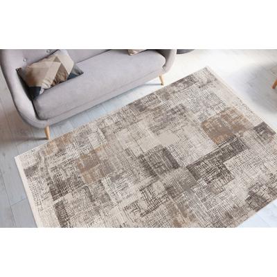 Teppich ME GUSTA "Akropolis 425", grau (grau, silber), B:80cm H:12mm L:150cm, Polyester, Teppiche, Teppich, flacher Teppich mit Baumwollrücken, attraktiver Vintage-Look