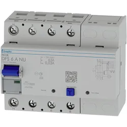 Doepke, Schutzschalter, FI-Schutz mit Zusatz 4p 400V 63A 0,03A ÜberwEinh REG 6TE 3kA IP20