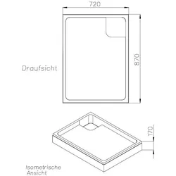 Neuesbad Wannenträger für Kaldewei Duschplan 75x90x6,5 SD21013
