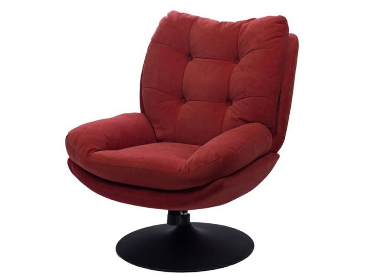 Fauteuil design et confortable pivotant terracotta