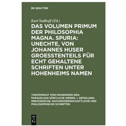 Das Volumen primum der Philosophia magn, Fachbücher von Karl Sudhoff