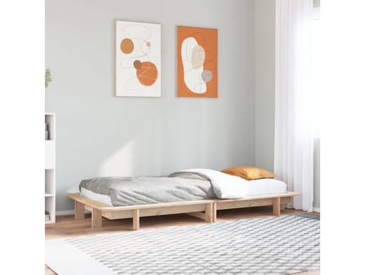 RJPLMFV Bettgestell, 100 x 200 cm, Massivholz, Kiefer Lattenrost inklusive, modernes Design, langlebig, Schlafzimmer