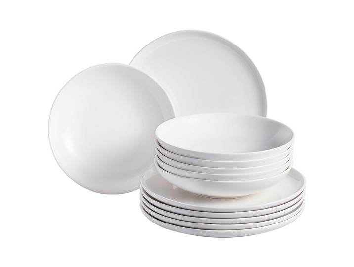 Ritzenhoff Breker Tafelservice Skagen, Weiß, Keramik, 12-teilig, Uni, Lfgb, lebensmittelecht, Essen & Trinken, Geschirr, Geschirr-Sets, Tafelservice