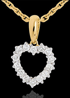 Edenly AnhÃ¤nger funkelndes Herz - 0.25 Karat - 14 Diamanten