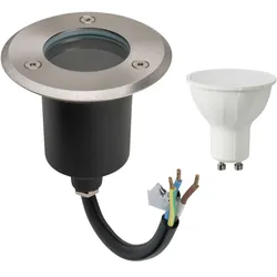 8 Watt LED Bodenstrahler Edelstahl Bodeneinbauleuchte Aussenleuchte Bodenspot Rund 2000KG belastbar IP67 Warmweiß