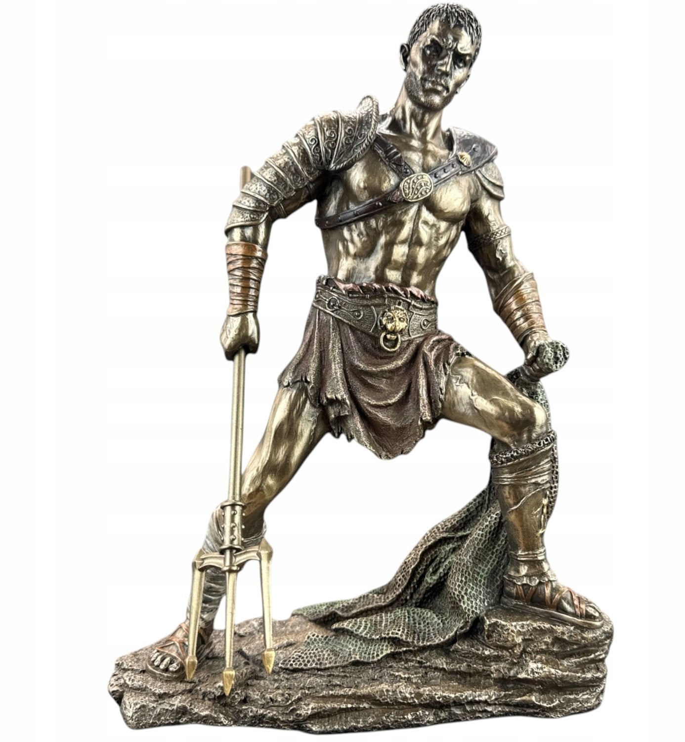 Veronese Romeins Gladiator Retiarius Beeld - Bronslook, Handgeschilderd