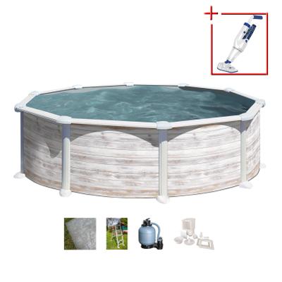 Rundpool GRE "Groenlandia inkl. Zubehör", beige (weiß), H:132cm Ø:480cm, Schwimmbecken, Rundpool, Höhe: 132 cm, in versch. Größen erhältlich