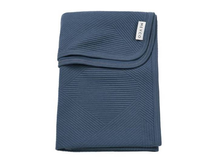 Meyco ledikant deken Jacquard donkerblauw