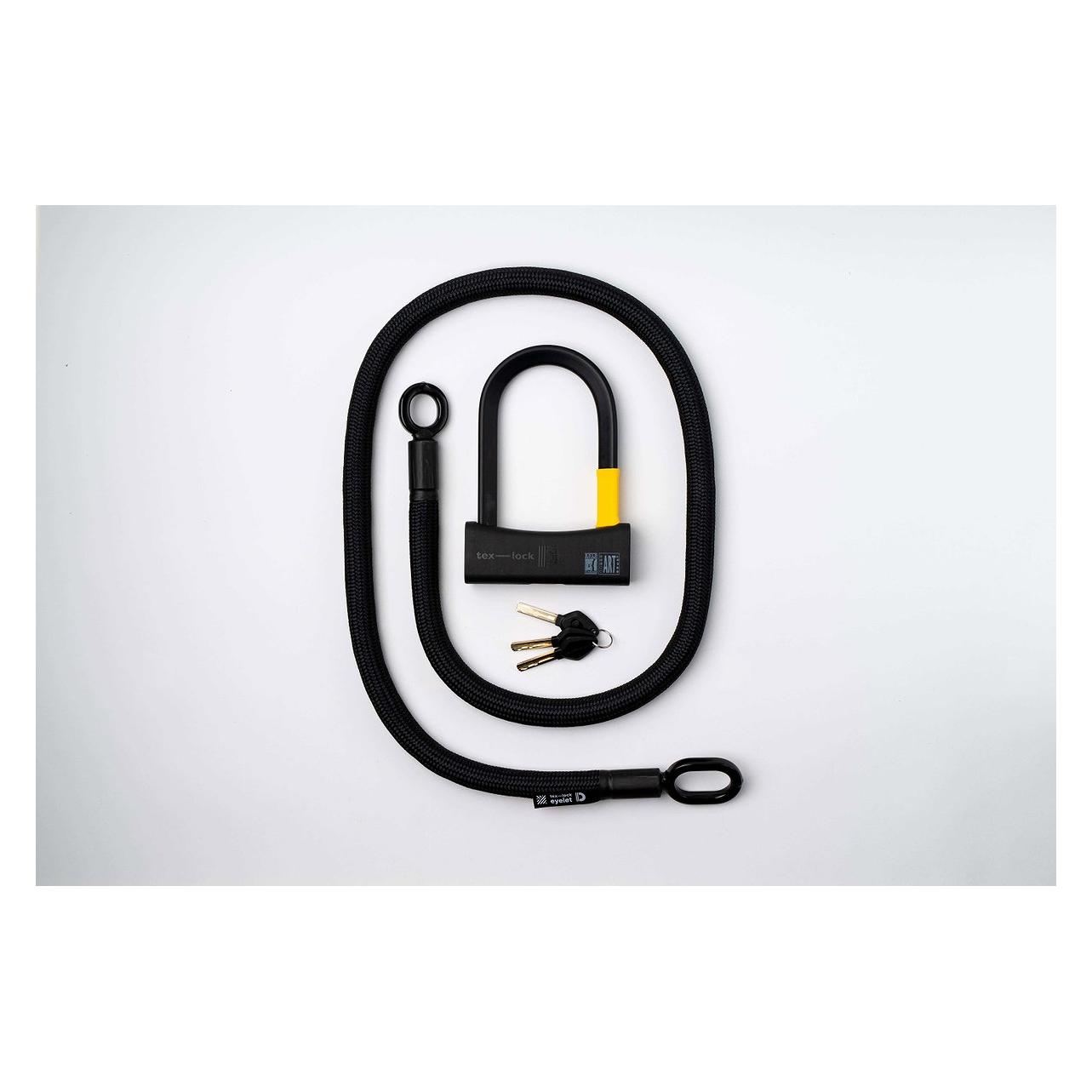 Tex-Lock Bügelschloss eyelet D-Lock Set 16,5 mm onyx black 160 cm (160 cm) (31.120.001.160)