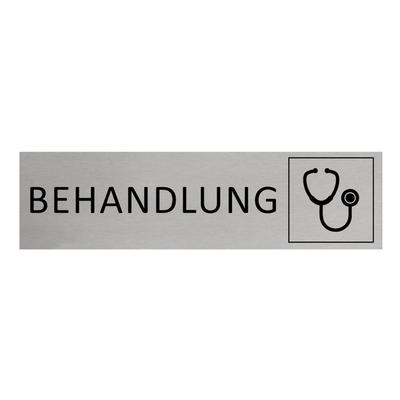 CombiCraft Aluminium Türschild Behandlung 165x45mm mit 3M-Tape zur Befestigung, einfache Kennzeichnung von Räumen und Bereichen
