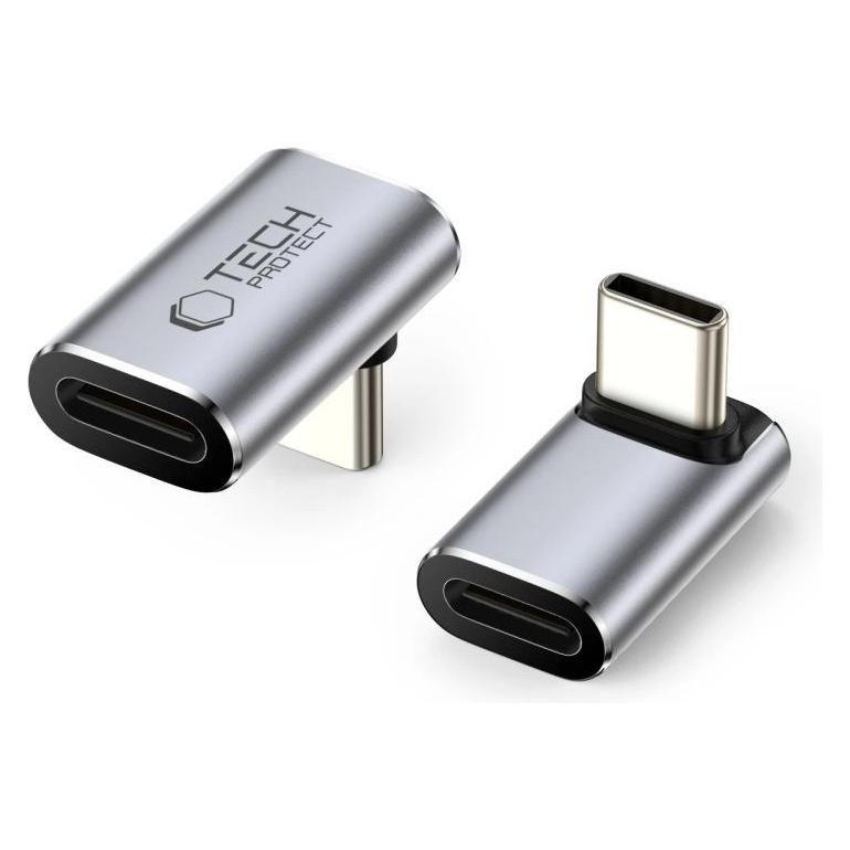 Tech-Protect Ultraboost AA02 USB-C Winkeladapter - Grau (USB-C, USB-C) (27781-0)