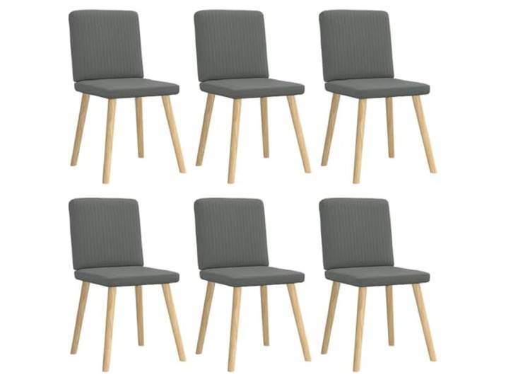 NLQMSU Essstühle, 6 Stück, dunkelgrau, Stoff Atmungsaktives und langlebiges Gewebe, Rahmen aus Metall und Holz, dicker Schaumstoff, Esszimmer, Wohnzimmer, Gästezimmer