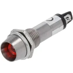 LED Signalleuchte, konkav, 12V DC, Ø8,2mm, Metall - Farbe: rot