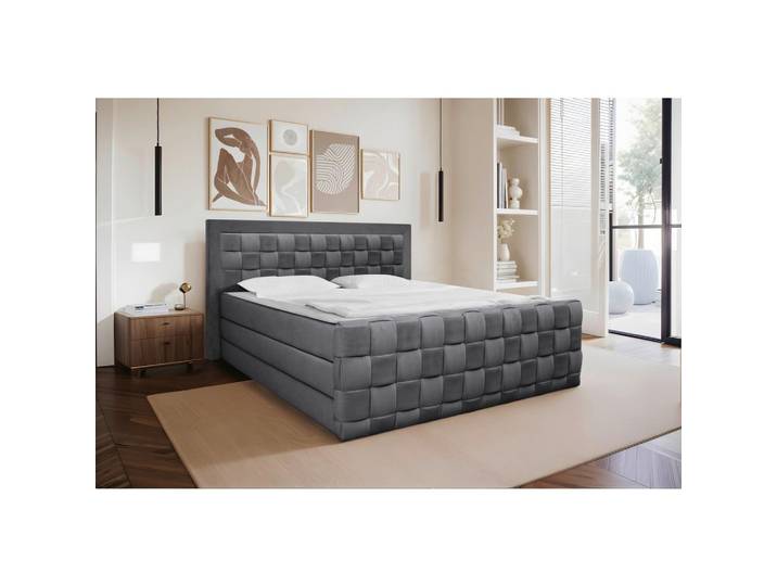Boxspringbett Grenada Graphitfarben LF: 180x200 cm