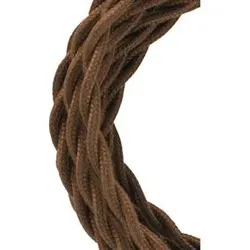 Bailey Textilkabel 2x0,75mm2,gedreht, braun, 3m