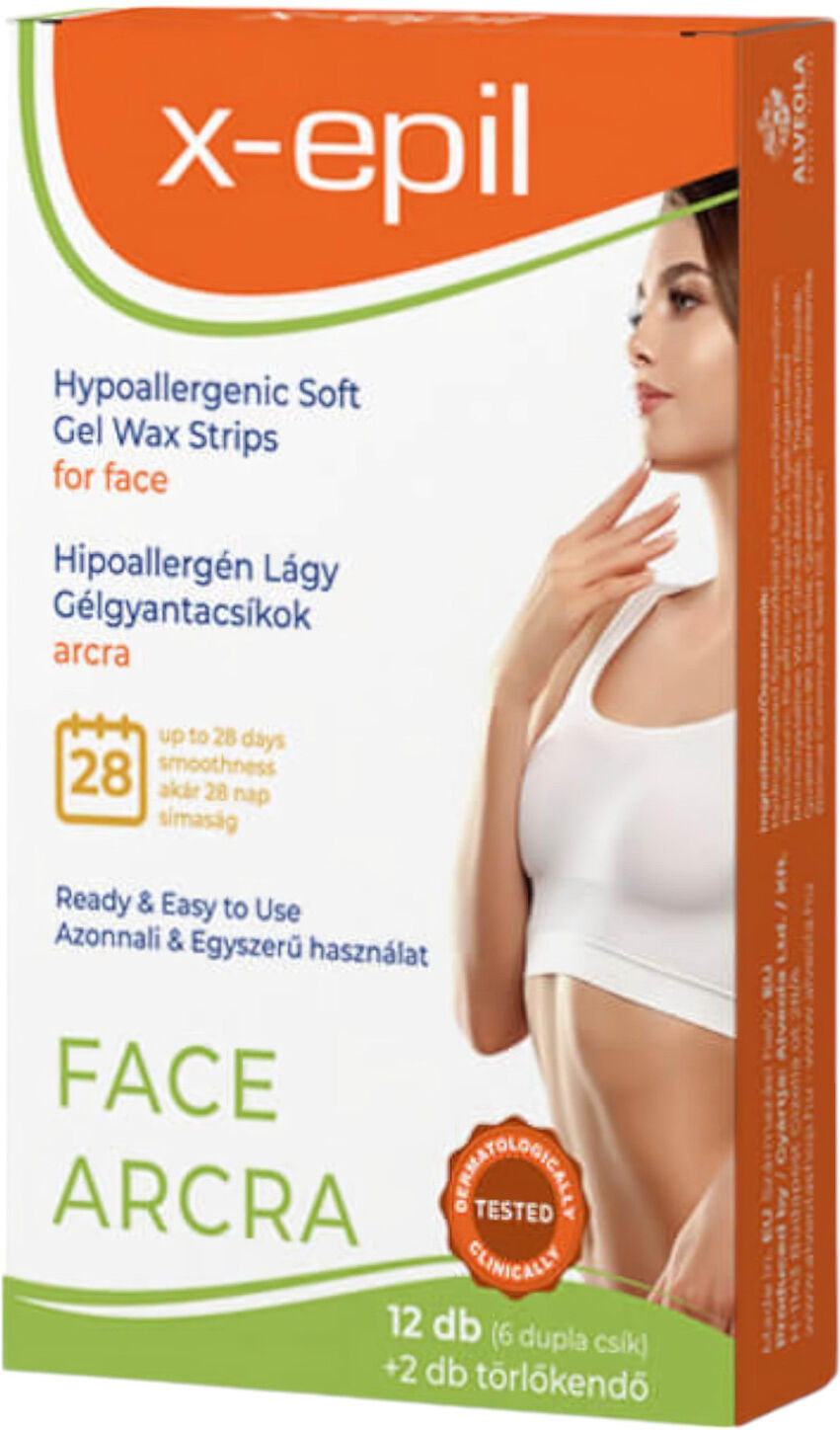 X-Epil - Hypoallergenic Facial Wax Strips (12 Count)