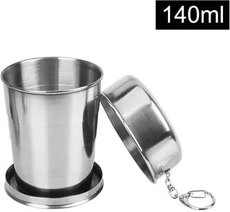Combo Retail Shop Stainless Steel Portable Water Drinking Cup, Folding Cup Retractable Telescopic Collapsible Cups, Outdoor Travel silver M