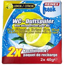 WC-Duftspüler Reinex FRESH Nachfüller 2 x 40 g Lemon die frische wochenlange Brise fürs Bad, Nachfüller