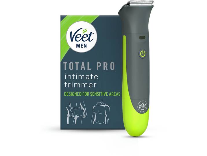 Veet Men Total Pro Intieme Trimmer voor Mannen - Scheerapparaat voor Lichaam\, Baard en Schaamhaar - Veilig en Zacht Trimmen van de Gevoelige Gebieden