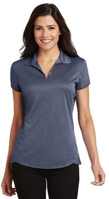 Port Authority L576 Women's Trace Heather Polo Shirt in True Navy Blue size XXL   Polyester