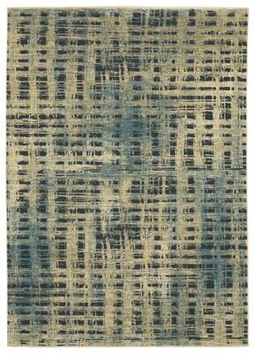 Style Haven Raphael Abstract Etchings Beige/ Blue Mixed Pile Area Rug