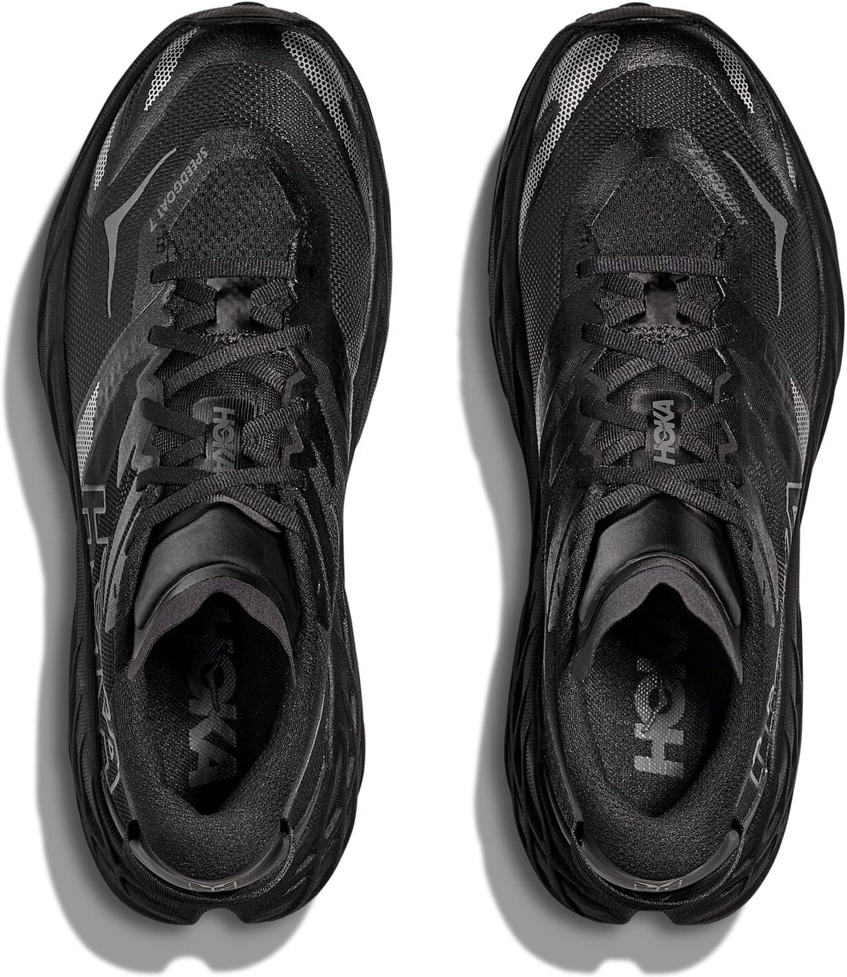 Trailrunningschuh HOKA ONE ONE "Speedgoat 7", Herren, Gr. 45, schwarz, outer orbit, Synthetik, Textil, Schuhe, für neutrale Pronation, normale Dämpfung, atmungsaktives Obermaterial