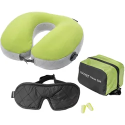 Cocoon Travel Set Ultralight 3 pieces wasabi/black, Reisekissen, Grün