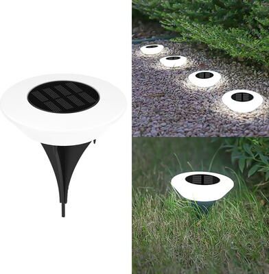 Discount Dollar Deals LED Solar Ground Lights Waterproof Outdoor Garden Pathway Decor white Light