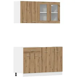 vidaXL 4-tlg. Küchenschrank-Set Lyon Artisan-Eiche Holzwerkstoff