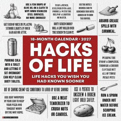 Hacks of Life 2027 12 X 12 Wall Calendar