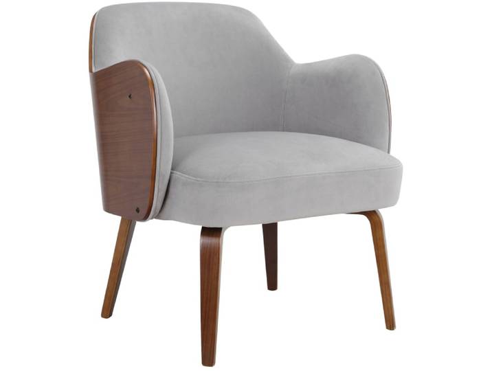 Fauteuils en velours gris clair