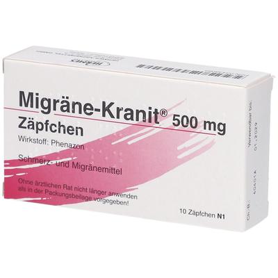 Migräne Kranit 500 mg Zäpfchen 10 St Suppositorien