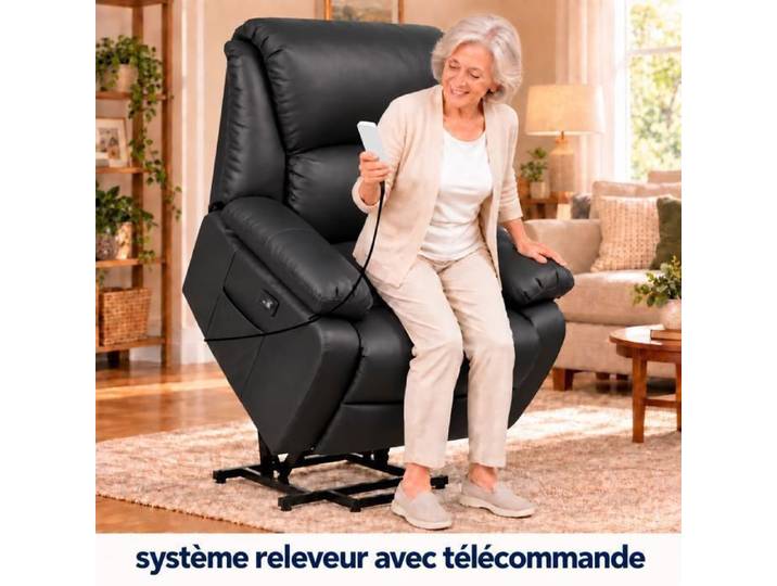 Fauteuil releveur massant chauffant coloris marron