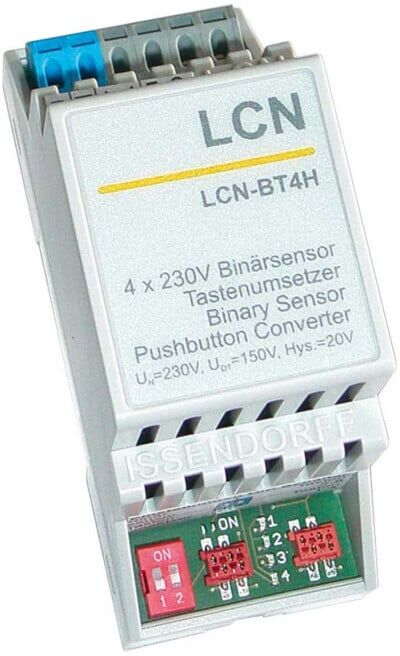 Issendorff Capteur à touches/binaire 4 fois 230V pour rail DIN LCN - BT4H (30055)