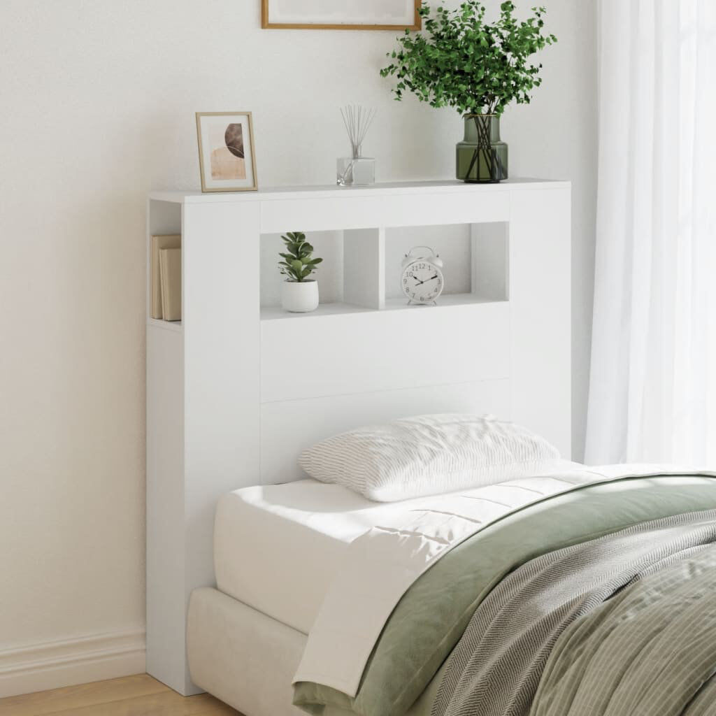 17 Stories Nevio Bookcase Headboard White 100 x 103.5 cm
