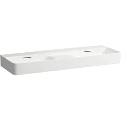 Laufen Doppelwaschtisch VAL, 1200x420x155 mm, weiß matt, Saphirkeramik, mittiger Ablauf, wandhängend oder Aufsatz