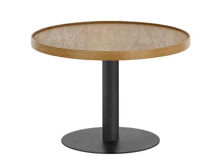 Table basse plaquée STUTTO Ø 60cm Argenté